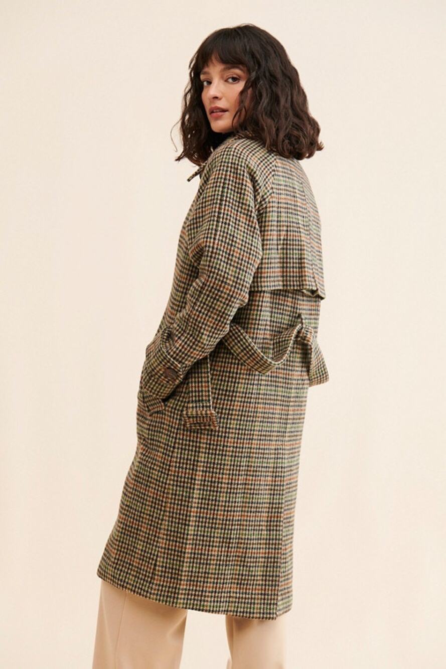 Sunocoo Paris Evan Plaid Overcoat, NWOT, Size XS/T0